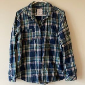 Green Blue Plaid Shirt